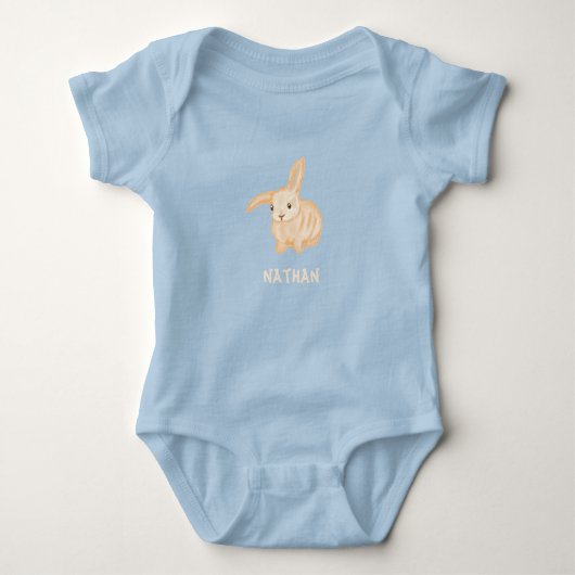 Cute Brown Bunny Rabbit - transparant. Romper (Voorkant)