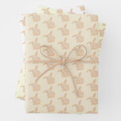 Cute Brown Bunny Rabbit - transparante patronen. Inpakpapier Vel (In situ)