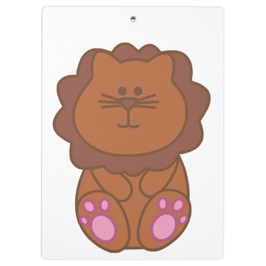 Cute Brown Cartoony Lion Klembord (Achterkant)