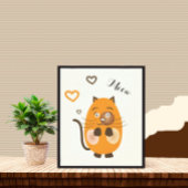 Cute brown cat canvas afdruk