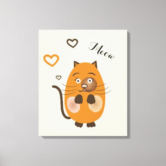 Cute brown cat canvas afdruk (Voorkant)