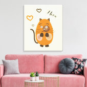 Cute brown cat canvas afdruk (Insitu (Woonkamer))
