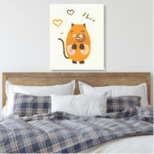 Cute brown cat canvas afdruk (Insitu (Slaapkamer))