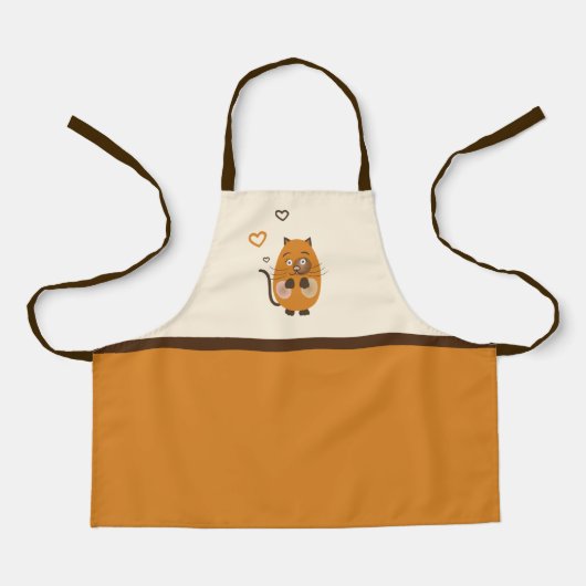 Cute brown cat schort (Voorkant)