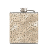 Cute brown Cheetah Leopard Skin Print Patroon Heupfles (Achterkant)