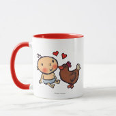 Cute Brown Chicken Peck op de wang voor Baby Mok (Links)