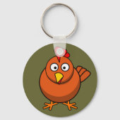 Cute Brown Chicken Sleutelhanger (Voorkant)