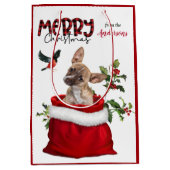 Cute Brown Chihuahua Puppy Dog Kerstmis Medium Cadeauzakje (Voorkant)