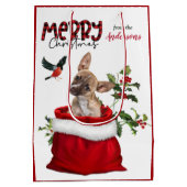 Cute Brown Chihuahua Puppy Dog Kerstmis Medium Cadeauzakje (Achterkant)