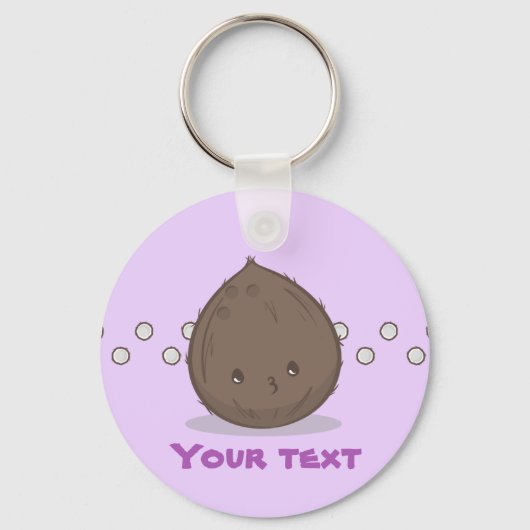 Cute Brown Coconut Sleutelhanger (Voorkant)