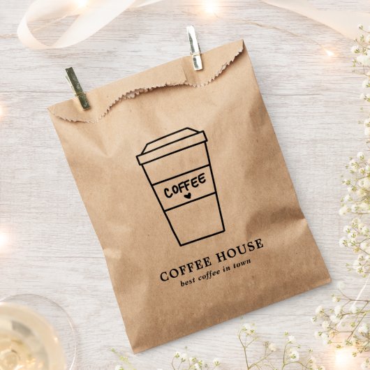 Cute Brown Coffee Cup Coffee Shop Bedankzakje (Geknipt)