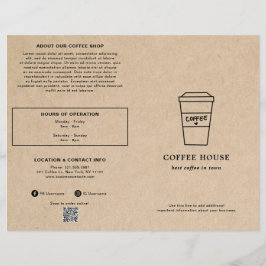 Cute Brown Coffee Cup Coffee Shop Menu