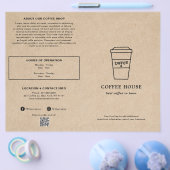 Cute Brown Coffee Cup Coffee Shop Menu (Enkel)
