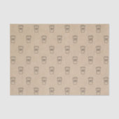 Cute Brown Coffee Cup Coffee Shop Tissuepapier (Voorkant)