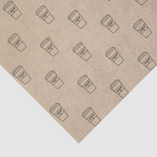 Cute Brown Coffee Cup Coffee Shop Tissuepapier (Detail)