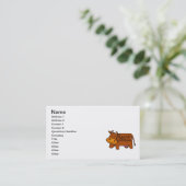 Cute Brown Cow Visitekaartje (Staand voorkant)