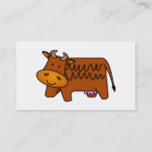 Cute Brown Cow Visitekaartje (Achterkant)
