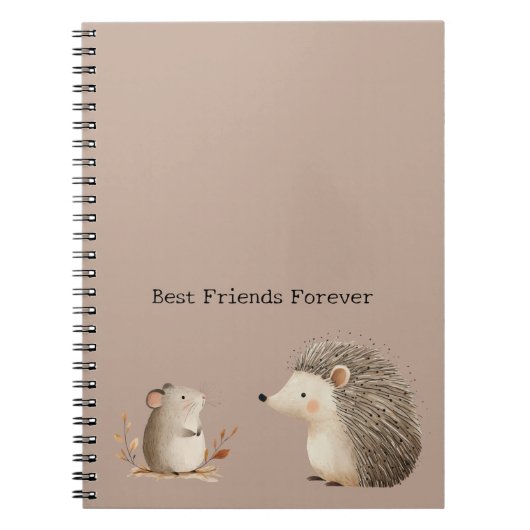 Cute Brown Cream Hedgehog Mouse Appreciation Notitieboek (Voorkant)