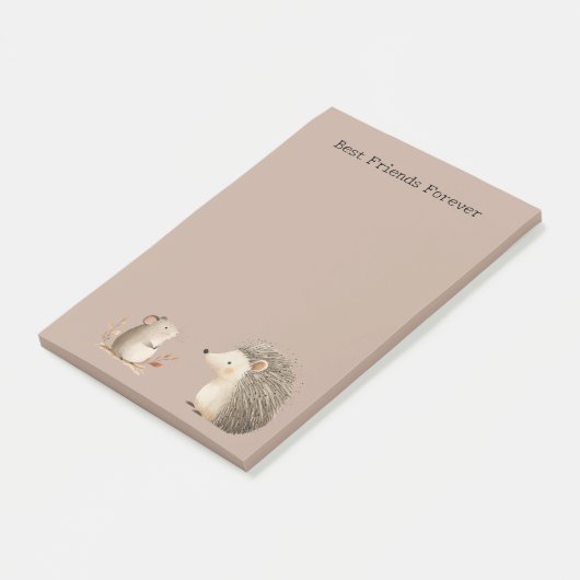 Cute Brown Cream Hedgehog Mouse Appreciation Post-it® Notes (Schuin)