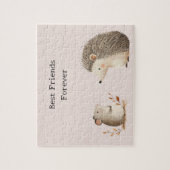 Cute Brown Cream Hedgehog Mouse Best Friends Legpuzzel (Verticaal)