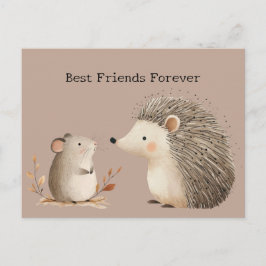 Cute Brown Cream Hedgehog Mouse Briefkaart