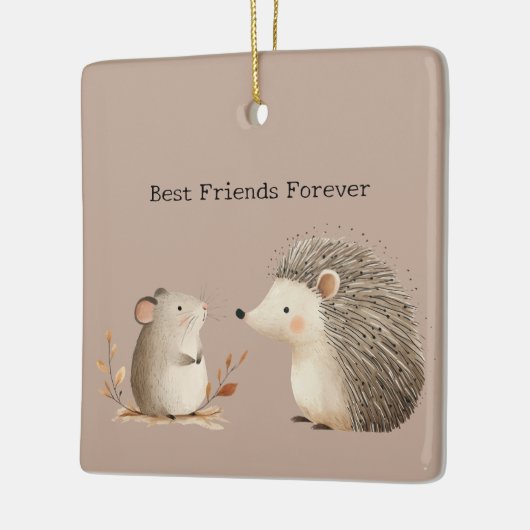 Cute Brown Cream Hedgehog Mouse Keramisch Ornament (Links)