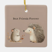 Cute Brown Cream Hedgehog Mouse Keramisch Ornament (Voorkant)