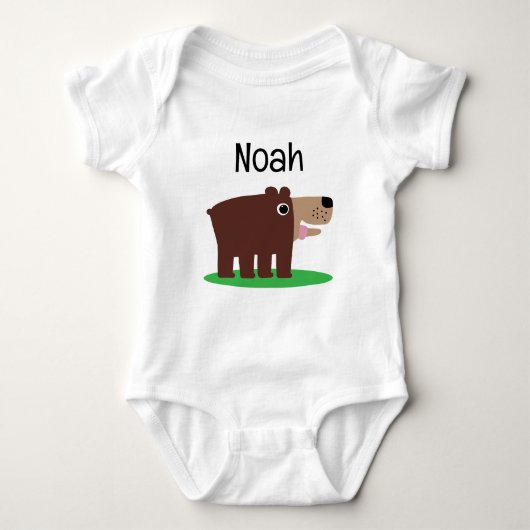 Cute brown cub bear cartoon custom baby jumpsuit romper (Voorkant)
