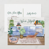 Cute Brown Dachshund Cozy New Home Moving Aankondigingskaart (Voorkant / Achterkant)