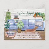 Cute Brown Dachshund Cozy New Home Moving Aankondigingskaart (Voorkant)