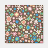 Cute brown  daisy floral Patroon Magneet (Voorkant)