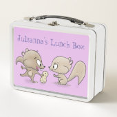 Cute brown eekhoorns die een pinda cartoon delen (Voorkant)