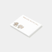 Cute brown eekhoorns die een pinda cartoon delen post-it® notes (Schuin)