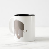 Cute Brown Elephant Tweekleurige Koffiemok (Voorkant links)