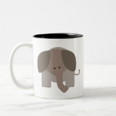 Cute Brown Elephant Tweekleurige Koffiemok (Links)