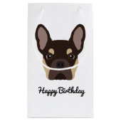 Cute Brown en Tan French Bulldog Face Klein Cadeauzakje (Achterkant)
