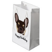 Cute Brown en Tan French Bulldog Face Klein Cadeauzakje (Achterkant Gekanteld)