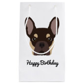 Cute Brown en Tan French Bulldog Face Klein Cadeauzakje (Voorkant)