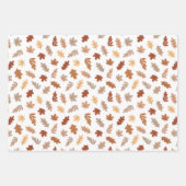 Cute Brown Fall Leaves Pattern Inpakpapier Vel (Voorkant 3)