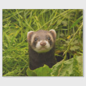 Cute Brown Ferret in de Grass Cadeaupapier (Vlak)