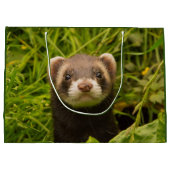 Cute Brown Ferret in de Grass Groot Cadeauzakje (Achterkant)