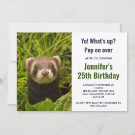 Cute Brown Ferret in de Grass Kaart