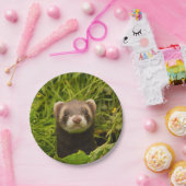 Cute Brown Ferret in de Grass Papieren Bordje (Feest)