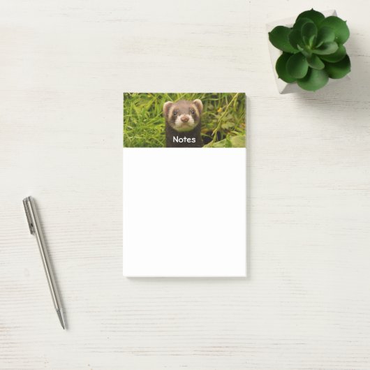 Cute Brown Ferret in de Grass Post-it® Notes (Kantoor)