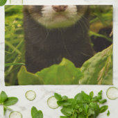 Cute Brown Ferret in de Grass Theedoek (Gevouwen)