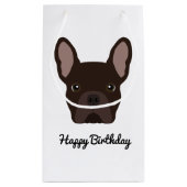 Cute Brown French Bulldog Birthday Klein Cadeauzakje (Achterkant)