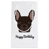 Cute Brown French Bulldog Birthday Klein Cadeauzakje (Voorkant)