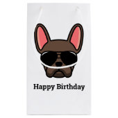 Cute Brown French Bulldog Face Small Gift Bag Klein Cadeauzakje (Achterkant)
