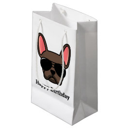 Cute Brown French Bulldog Face Small Gift Bag Klein Cadeauzakje