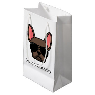 Cute Brown French Bulldog Face Small Gift Bag Klein Cadeauzakje
